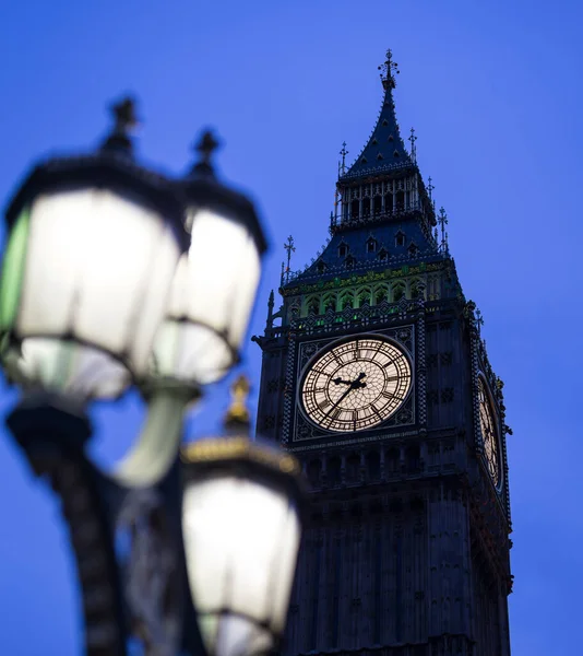 Excelente Vista Big Ben Torre Elizabeth Após Pôr Sol — Fotografia de Stock