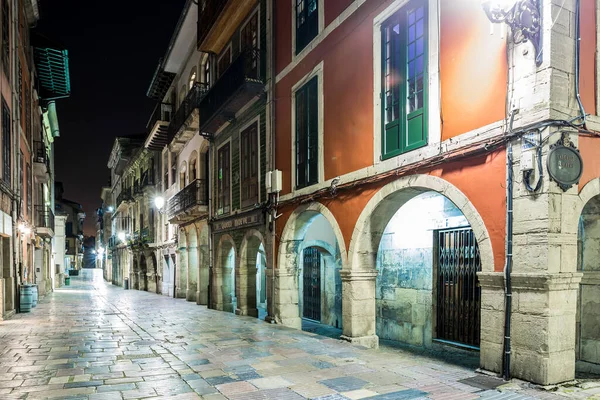 Night Old Spanish City Aviles Asturias — Stock Photo, Image