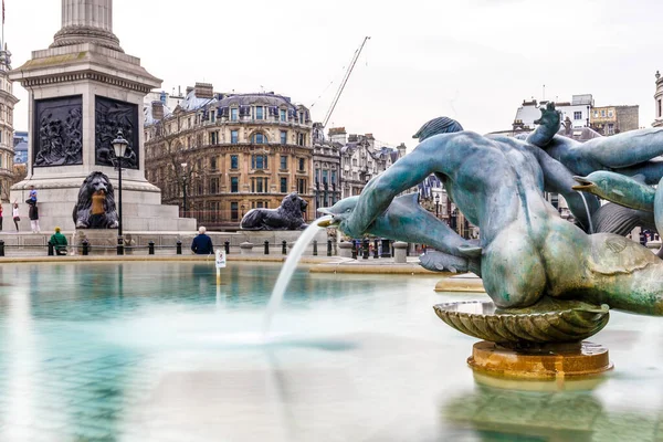 Fontaine Printemps Trafalgar Square Londres — Photo