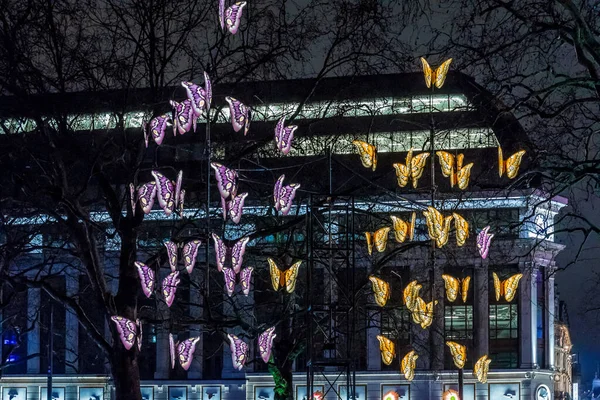 Decorações Iluminadas Soho Londres Reino Unido — Fotografia de Stock