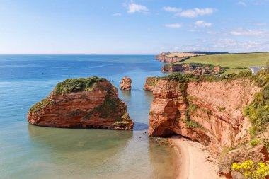 Jurassic sahil kıyısı (Devon), İngiltere 'de seyahat