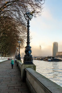 Thames Nehri kıyısı Kış sabahı, Londra