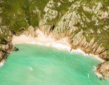 İngiltere, Cornwall sahil manzaralı.