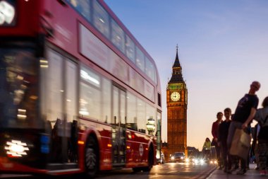 Westminster Köprüsü, Londra 'da akşam