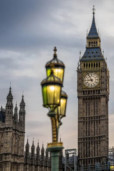 Excelente Vista Big Ben Torre Elizabeth Após Pôr Sol — Fotografia de Stock