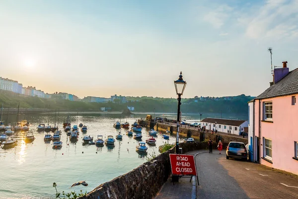 Noite Verão Tenby Gales — Fotografia de Stock