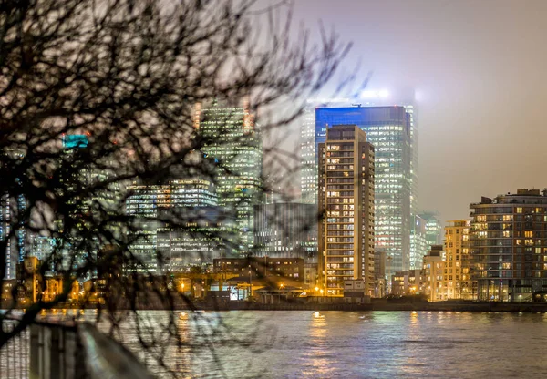 Geceleyin Gökdelenler Londra Ngiltere — Stok fotoğraf