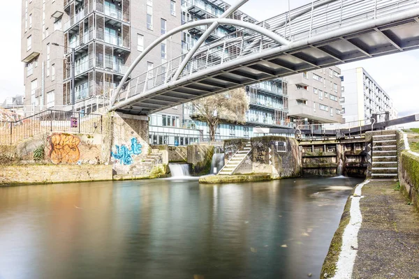 Regent Canal Winter Lange Ausgesetzt London — Stockfoto