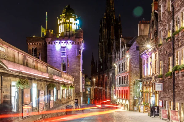 Antiguo Centro Edimburgo Noche —  Fotos de Stock