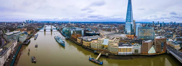 ロンドン市 歴史的中心部 主要ビジネス街の空中ビュー — ストック写真