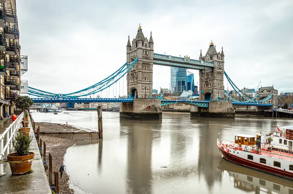 Long Exposure View Tower Bridge World Famous Symbol London — Stock Photo, Image