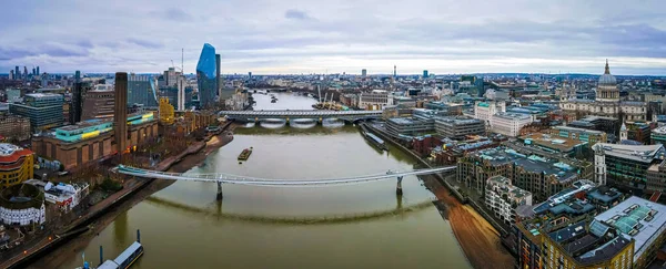 Légi Felvétel Város London Történelmi Központ Elsődleges Központi Üzleti Negyed — Stock Fotó