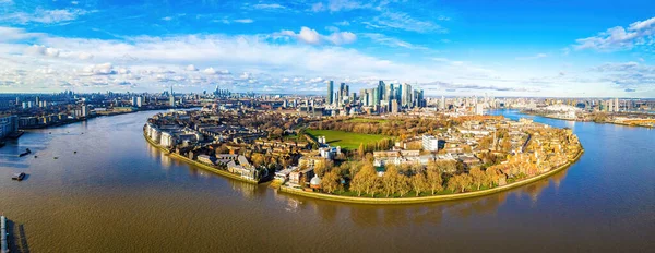 Вид Повітря Канарі Другий Центральний Діловий Район Лондона Острові Дог — стокове фото