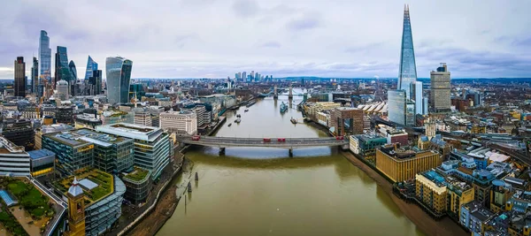 Вид Воздуха Лондонский Сити Исторический Центр Центральный Деловой Район Великобритания — стоковое фото