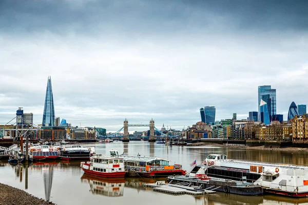 Londra Nın Dünyaca Ünlü Sembolü Tower Bridge Uzun Soluklu Görüntüsü — Stok fotoğraf