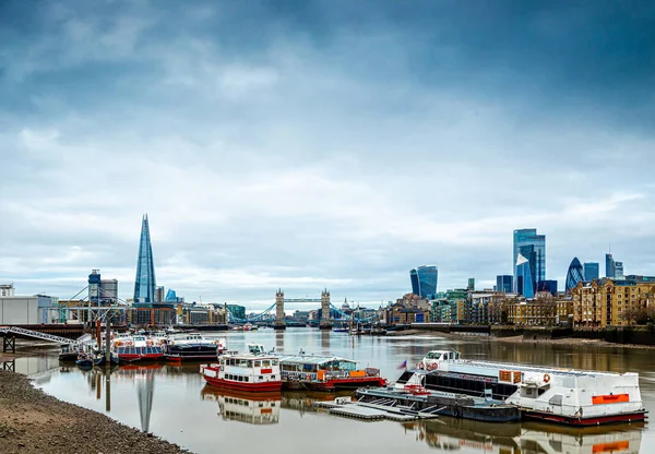 Londra Nın Dünyaca Ünlü Sembolü Tower Bridge Uzun Soluklu Görüntüsü — Stok fotoğraf