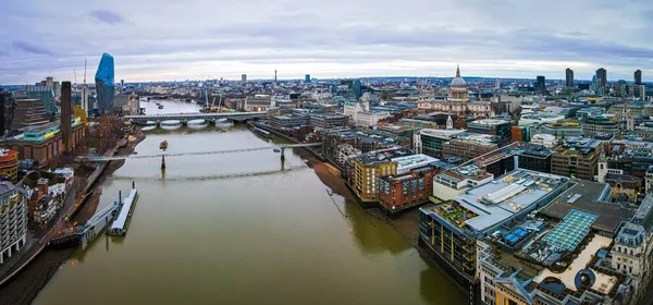 Widok Lotu Ptaka City London Zabytkowe Centrum Główną Centralną Dzielnicę — Zdjęcie stockowe