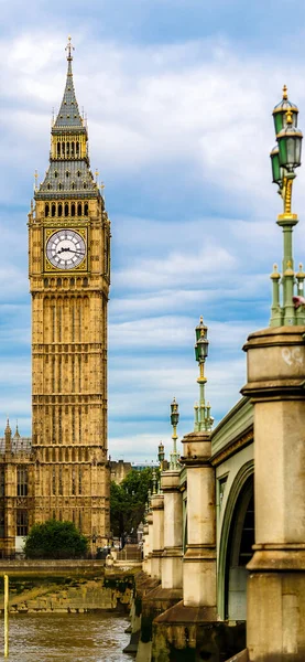 Una Vista Vertical Torre Del Reloj Big Ben Extremo Norte — Foto de Stock