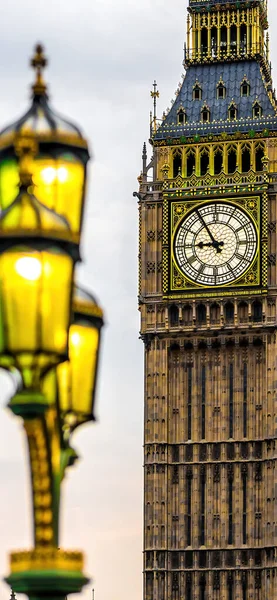 Vertikální Pohled Věž Big Ben Severním Konci Westminsterského Paláce Londýně — Stock fotografie