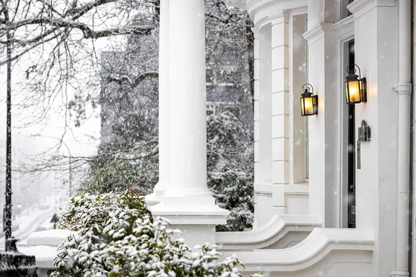 Notting Hill Sob Tempestade Neve 2021 Londres Inglaterra Reino Unido — Fotografia de Stock