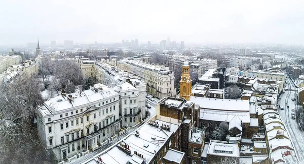 Aerial View Snowy Notting Hill Area London — Stock Photo, Image