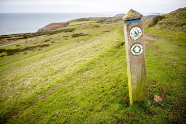 Great Orme manzarası, Galler 'in kuzey kıyısında bir kireçtaşı burnu.
