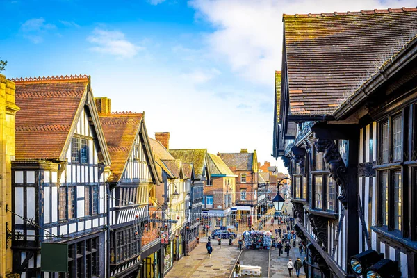 Alte Häuser Chester Einer Stadt Nordwesten Englands Die Für Ihre — Stockfoto