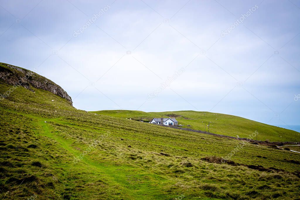 View of the Great Orme, a limestone headland on the north coast of Wales, UK