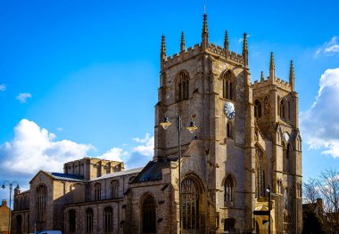 Norfolk, İngiltere 'de bir liman ve pazar kasabası olan King' s Lynn 'in manzarası