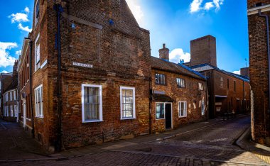 Norfolk, İngiltere 'de bir liman ve pazar kasabası olan King' s Lynn 'in manzarası