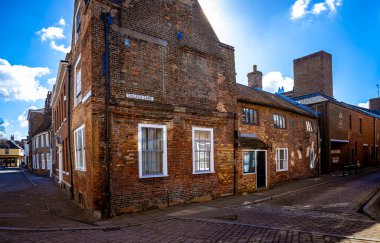 Norfolk, İngiltere 'de bir liman ve pazar kasabası olan King' s Lynn 'in manzarası
