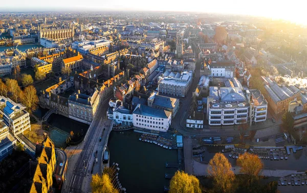 The aerial view of Kings college in Cambridge, a city on the River Cam in eastern England, UK