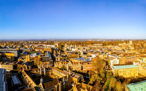 The aerial view of Kings college in Cambridge, a city on the River Cam in eastern England, UK