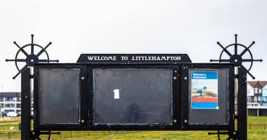 Street sign in Littlehampton, a seaside resort and pleasure harbour in the Arun District of West Sussex, UK