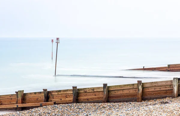 View High Tide Tidal Poles Seaside Worthing — ストック写真