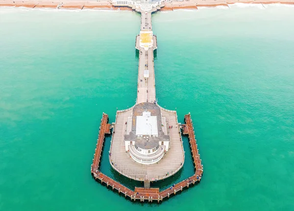 Eine Luftaufnahme Von Worthing Pier Ein Öffentlicher Lustpier Worthing West — Stockfoto