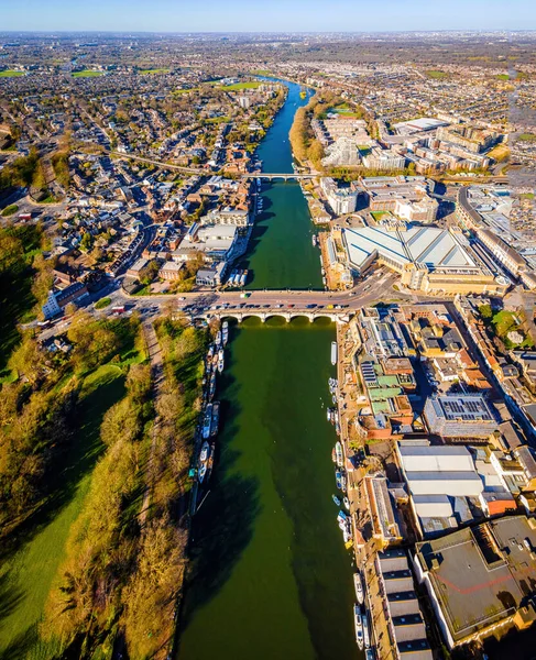Die Luftaufnahme Der Brücke Von Kingston Und Der Vororte Von — Stockfoto