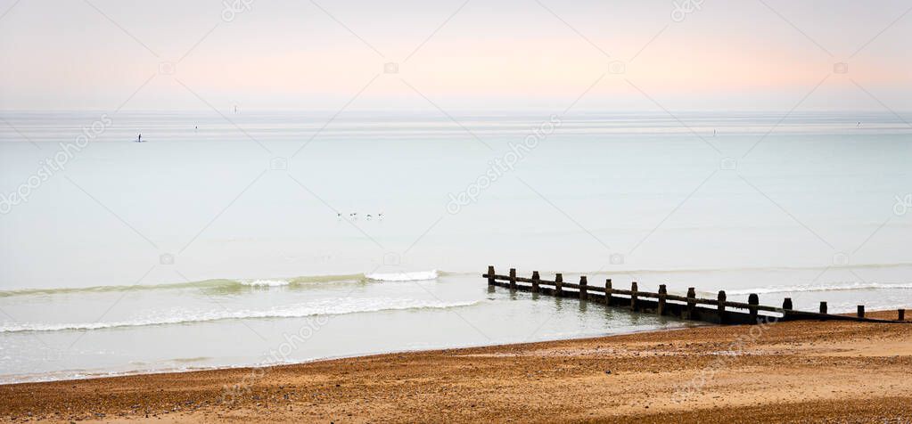 A view of empty seaside in  Wessex in England, UK
