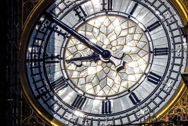 Torre Relógio Big Ben Restaurada Com Mostradores Ponteiros Relógio Pintados — Fotografia de Stock