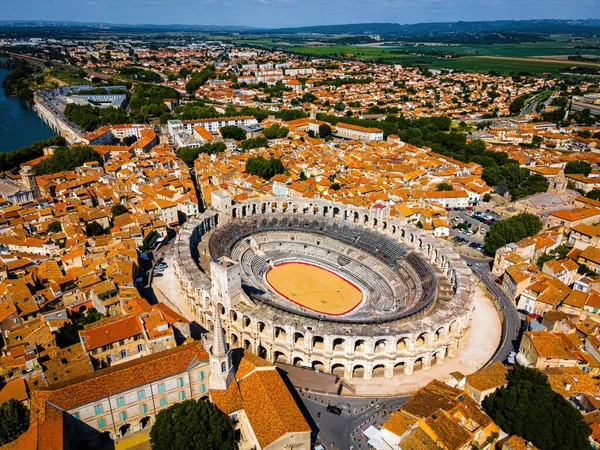 Het Uitzicht Vanuit Lucht Arles Een Stad Aan Rijn Provence — Stockfoto