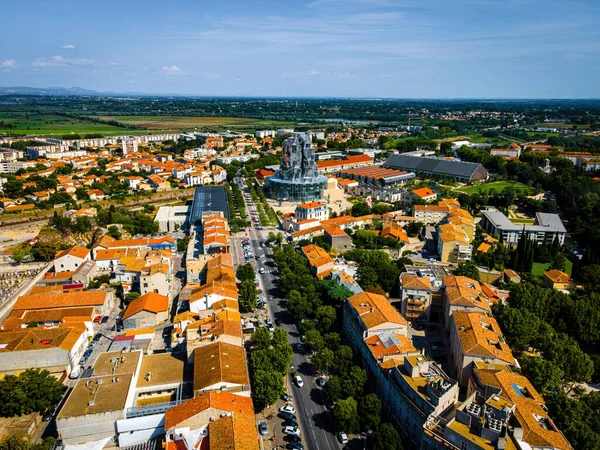 Letecký Pohled Arles Město Řece Rýně Oblasti Provence Jižní Francii — Stock fotografie