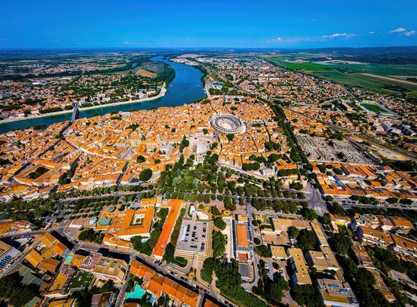 The sunset view of Avignon, a city in the southeastern Frances Provence region