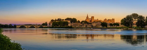 Vista Sul Tramonto Avignone Città Del Sud Est Della Provenza — Foto Stock