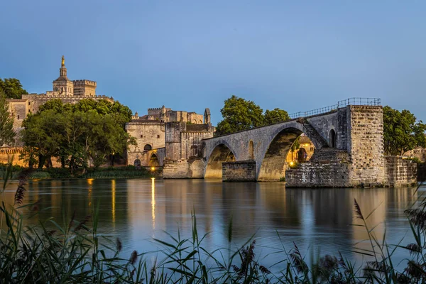 Widok Zachód Słońca Avignon Miasto Południowo Wschodniej Frances Prowansji — Zdjęcie stockowe