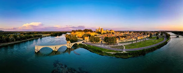 Vista Aerea Avignone Una Città Nel Sud Est Della Provenza — Foto Stock