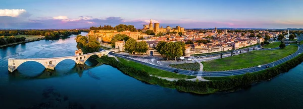 Vista Aerea Avignone Una Città Nel Sud Est Della Provenza — Foto Stock