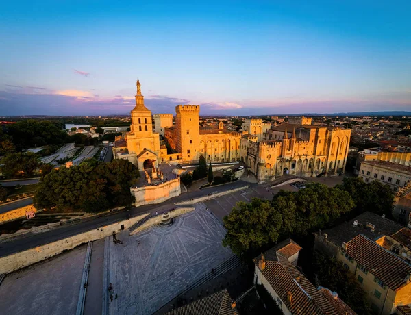 Avignon Hava Manzarası Güneydoğu Frances Provence Bölgesinde Bir Şehir — Stok fotoğraf