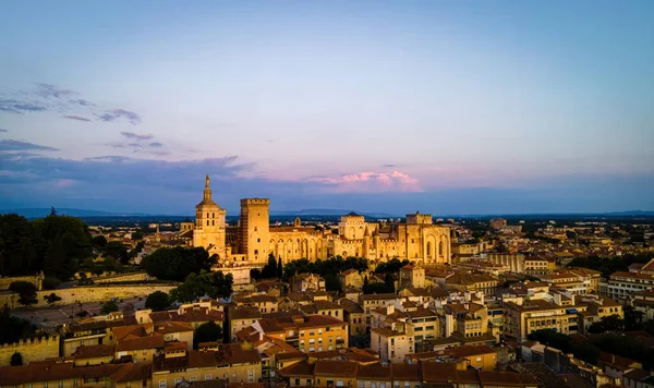 Avignon Hava Manzarası Güneydoğu Frances Provence Bölgesinde Bir Şehir — Stok fotoğraf