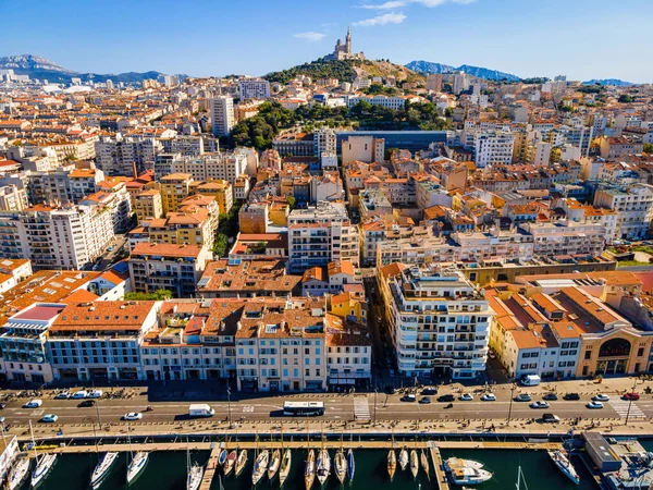 Het Uitzicht Vieux Port Oude Haven Van Marseille Een Havenstad — Stockfoto