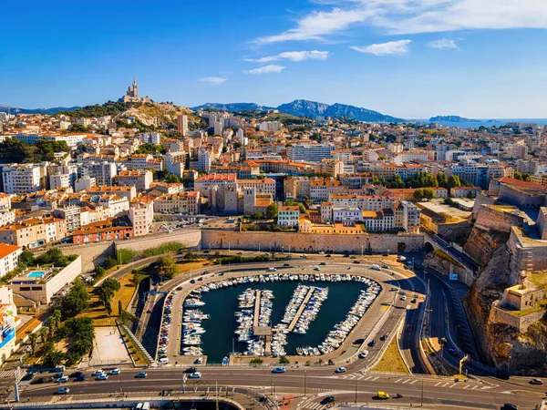 Het Uitzicht Vieux Port Oude Haven Van Marseille Een Havenstad — Stockfoto